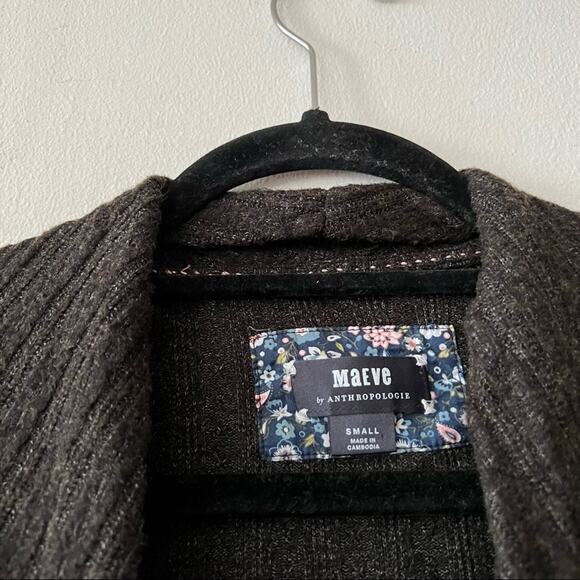 Anthropologie Maeve Rafela Hacci Brown Surplice Top - Picture 5 of 6